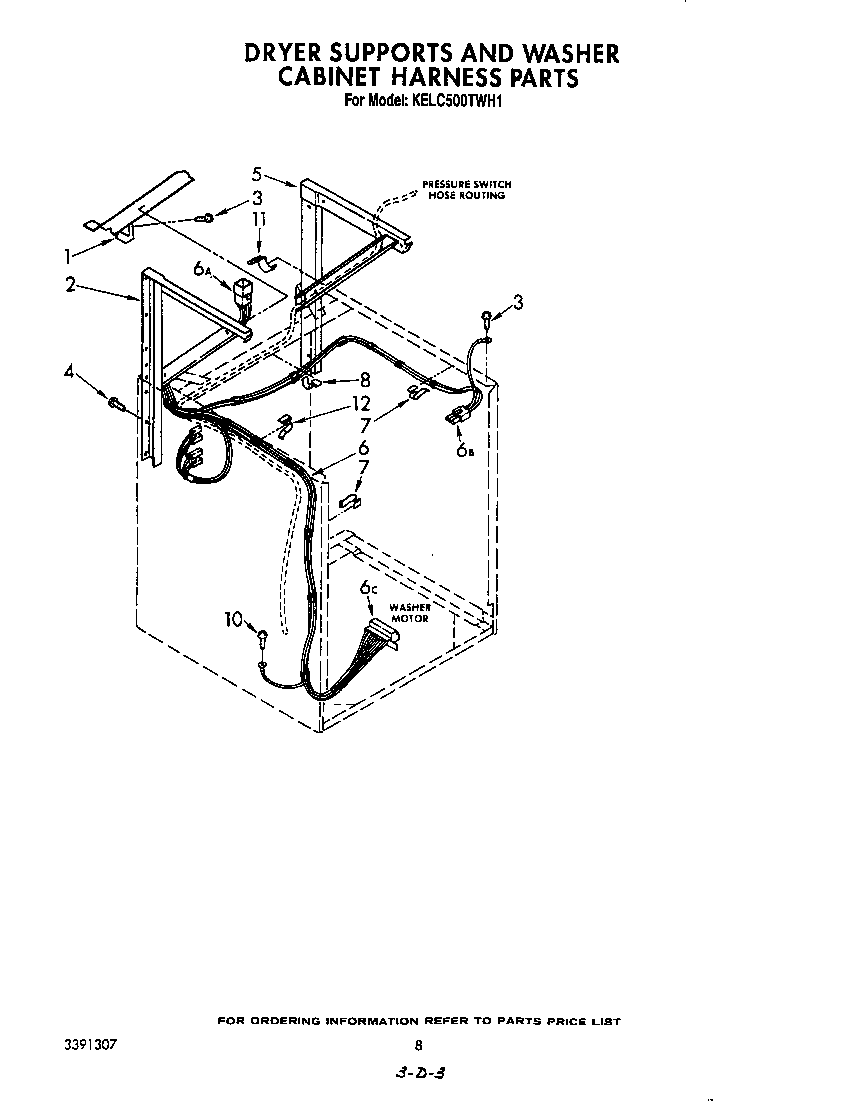 DRYER SUPPORTS AND WASHER CABINET HARNESS
