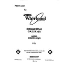 Whirlpool 3CG2901XSW0 front cover diagram