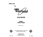 Whirlpool LG9481XWW0 front cover diagram