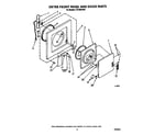Whirlpool LT5100XVW0 dryer front panel and door diagram