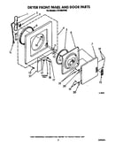Dryer front panel and door
