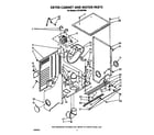 Whirlpool LT5100XVW0 dryer cabinet and motor diagram