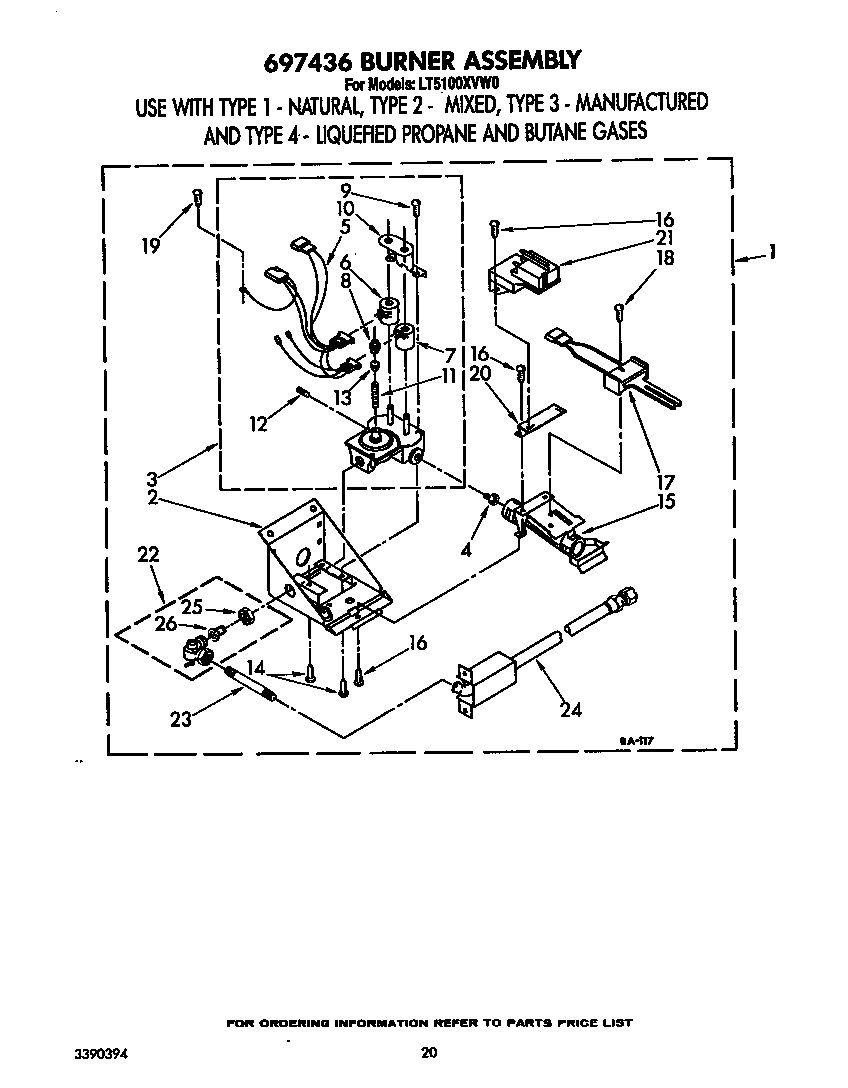 697436 burner assembly
