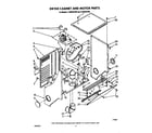 Whirlpool LT5004XVW0 dryer cabinet and motor diagram