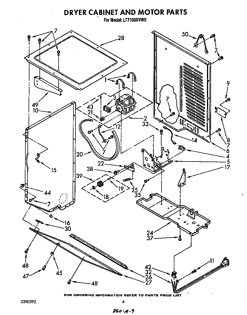 DRYER CABINET AND MOTOR