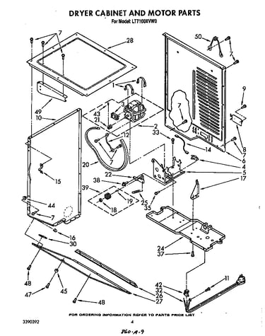 Dryer cabinet and motor