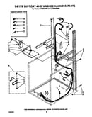 Dryer support and washer harness
