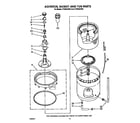 Whirlpool LT7004XVW0 agitator, basket and tub diagram