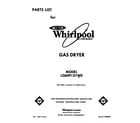 Whirlpool LG6091XTW0 front cover diagram