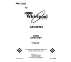Whirlpool LG9501XTW1 front cover diagram