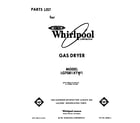 Whirlpool LG7081XTW1 front cover diagram