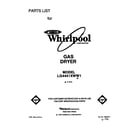 Whirlpool LG4441XWW1 front cover diagram