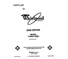 Whirlpool LG5601XSW1 front cover diagram