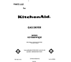 KitchenAid KGYE860WWH0 front cover diagram