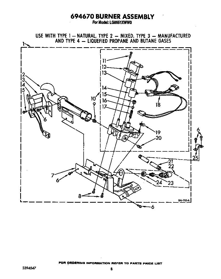 694670 BURNER ASSEMBLY