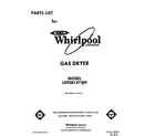 Whirlpool LG9381XTW0 front cover diagram