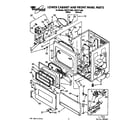 Whirlpool CSP2771AW0 lower cabinet and front panel diagram