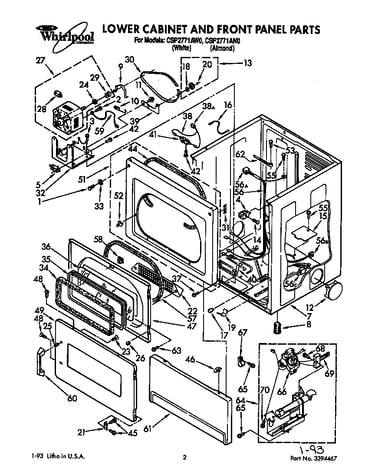 Lower cabinet and front panel