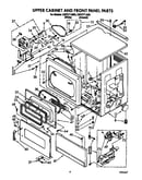 Upper cabinet and front panel