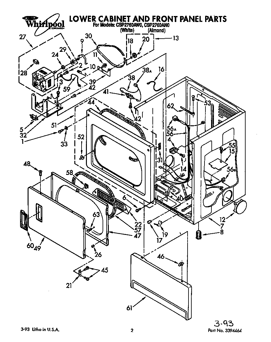 Lower cabinet and front panel