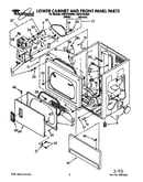 Lower cabinet and front panel