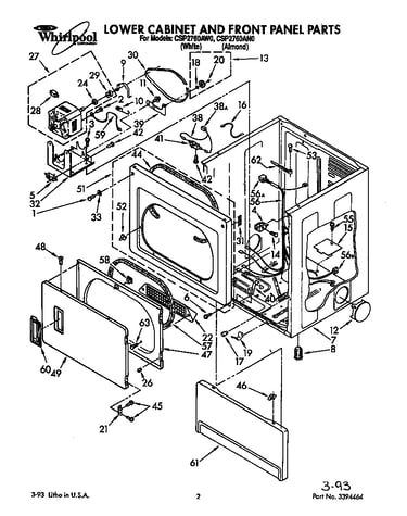Lower cabinet and front panel