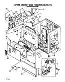 Lower cabinet and front panel