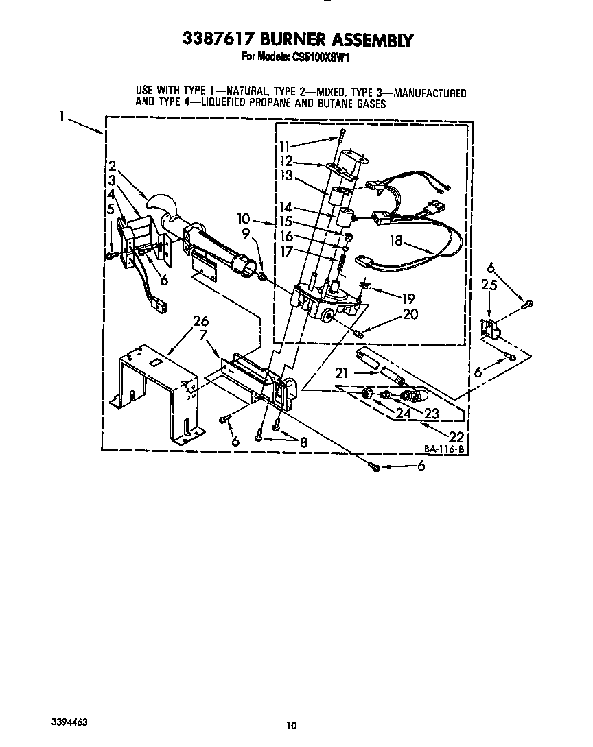 3387617 burner assembly