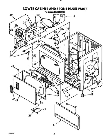 Lower cabinet and front panel