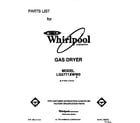 Whirlpool LG5771XWW0 front cover diagram