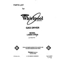 Whirlpool LG8861XWQ0 front cover diagram
