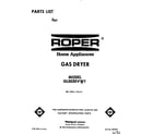 Roper GL5030VW1 front cover diagram