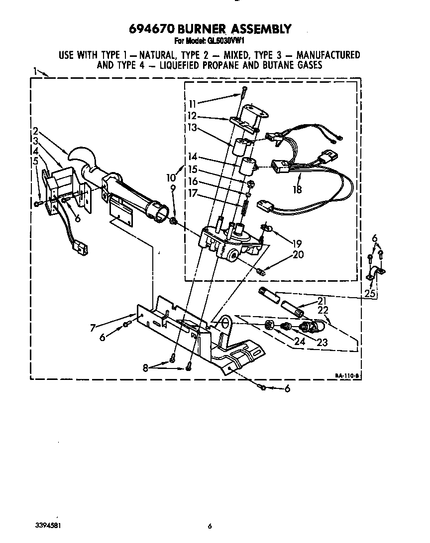 694670 BURNER ASSEMBLY