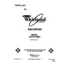 Whirlpool LG5761XSW1 front cover diagram