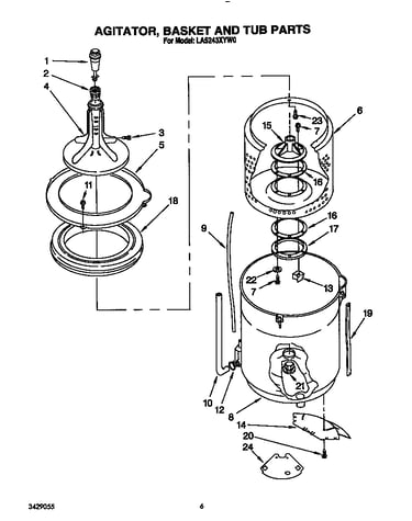 Agitator, basket and tub
