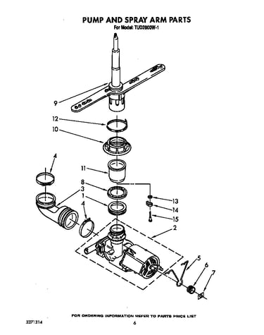 Pump and spray arm