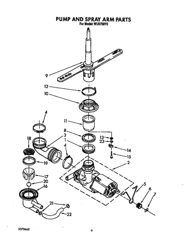 Pump and sprayarm
