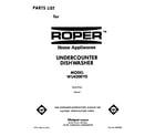 Roper WU4300Y0 front cover diagram