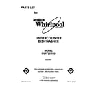 Whirlpool DU9720XX0 front cover diagram