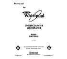 Whirlpool DU8770XX0 front cover diagram