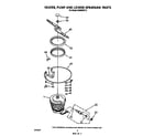 Whirlpool DU8500XT5 heater, pump and lower spray arm diagram