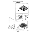 Whirlpool DU8500XT5 dishrack and panel diagram