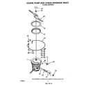Whirlpool DU9700XR8 heater, pump, and lower sprayarm diagram