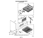 Whirlpool DU9700XR8 dishrack and panel diagram