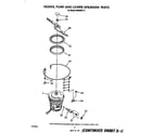 Whirlpool DU8900XT5 heater, pump, and lower spray arm diagram