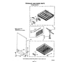 Whirlpool DU8570XT1 dishrack and panel diagram