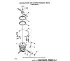 Whirlpool DU8550XT4 heater, pump, and lower spray arm diagram