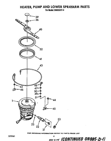 Heater, pump, and lower spray arm