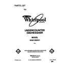 Whirlpool DU8150XX1 front cover diagram