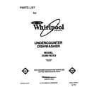Whirlpool DU8016XX3 front cover diagram